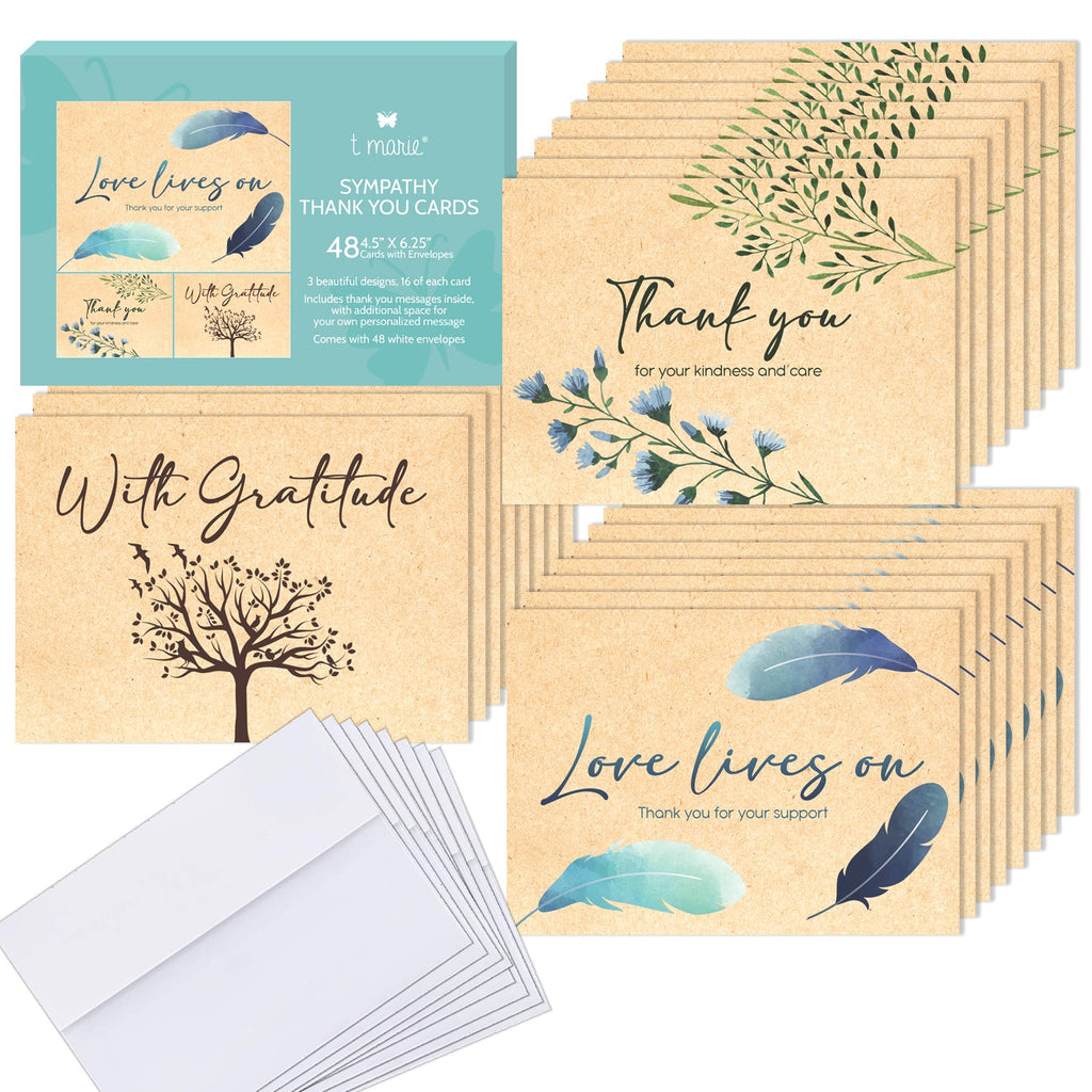 2-Pack of Kraft Funeral Thank You Notecards