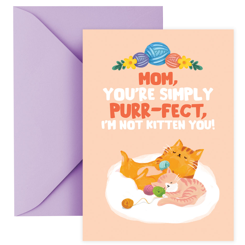 Mother’s Day Card with Pop-Out Bookmark - 5x7” Funny Punny and Heartwarming Greeting for Moms, Cat Moms or Wife