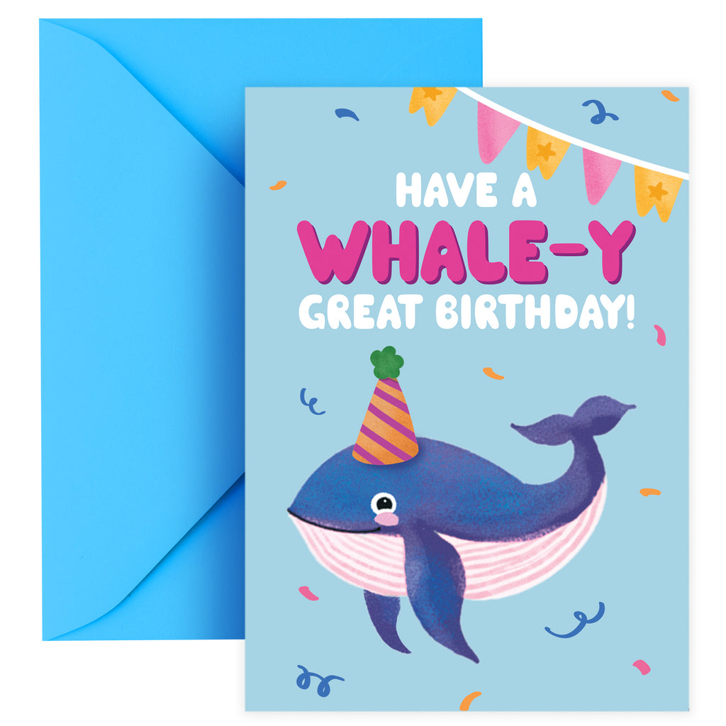Whale Birthday Card with Pop-Out Bookmark