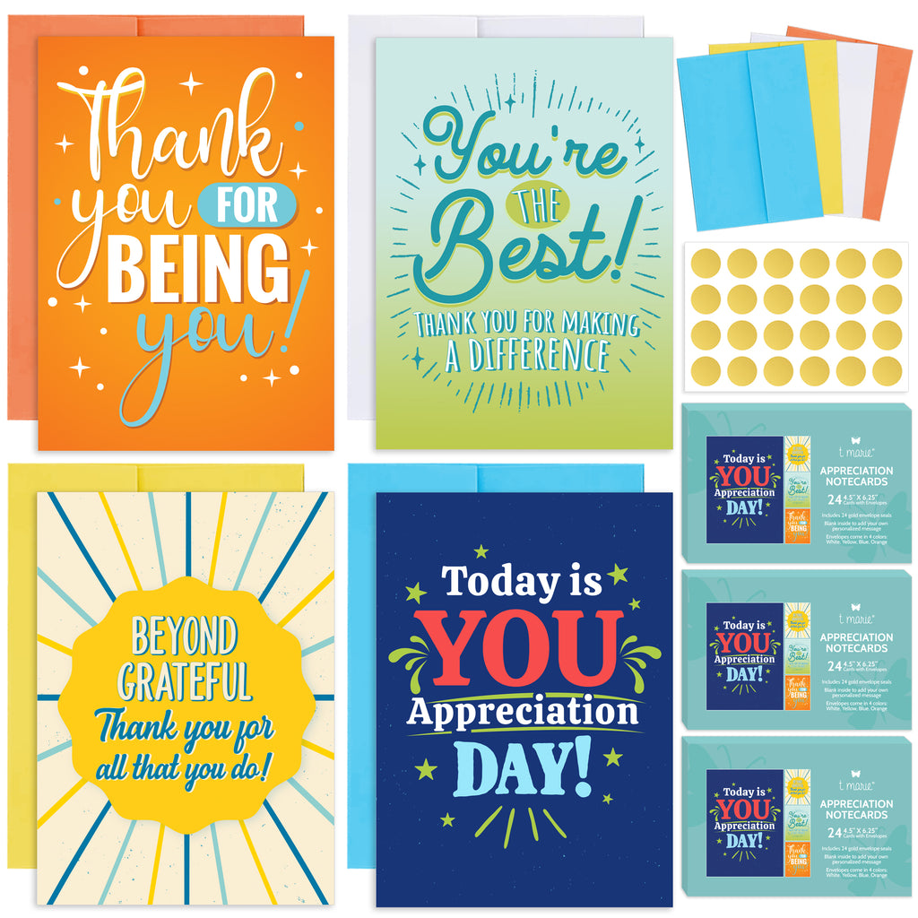 72 Colorful Appreciation Notecards