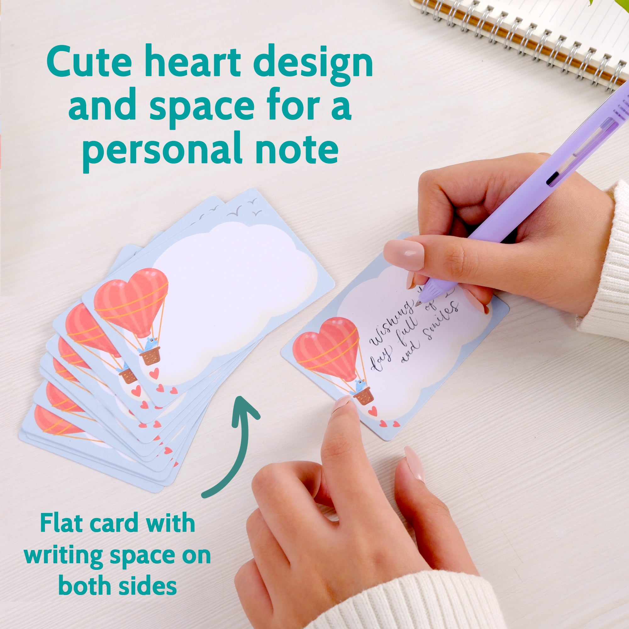 25 Mini Note Cards with Envelopes - Heart Gift Tags for Valentine’s Da ...