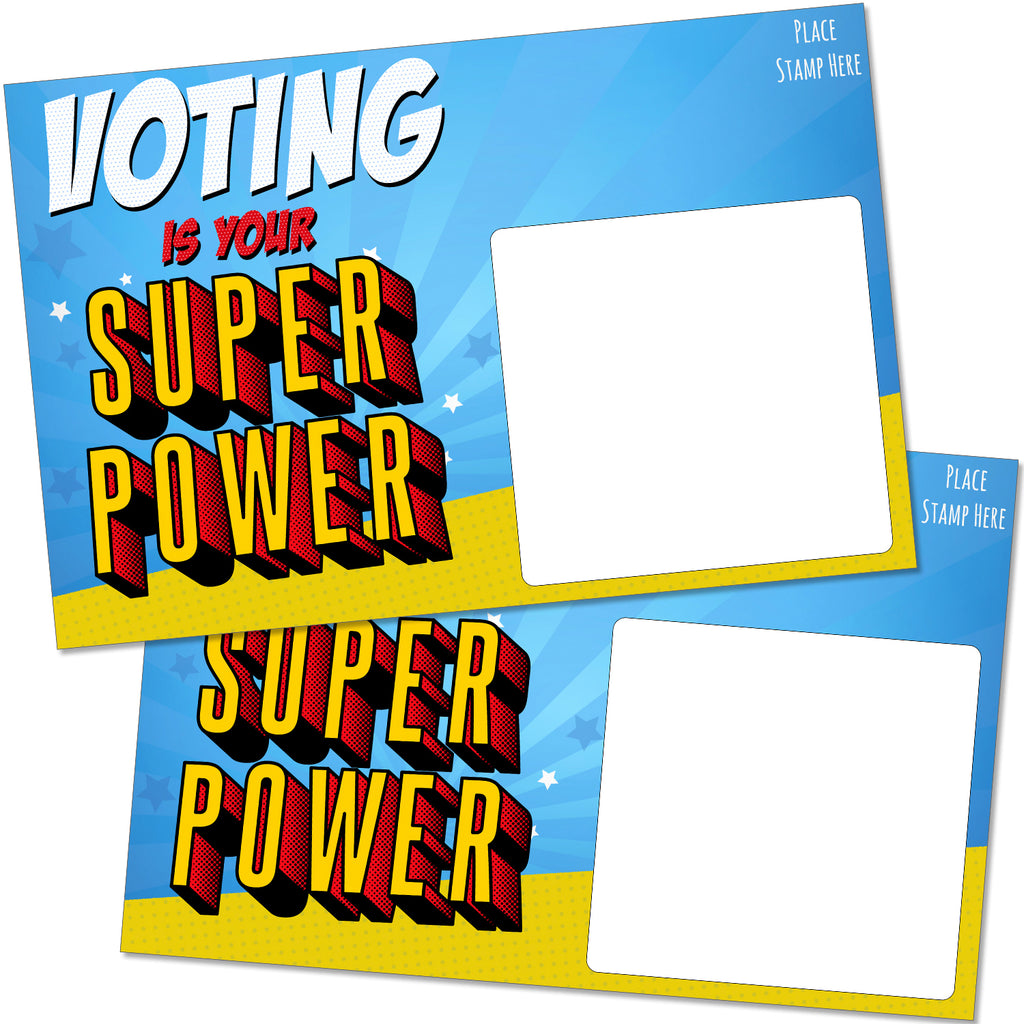 Voting is Your Super Power Vote Postcards